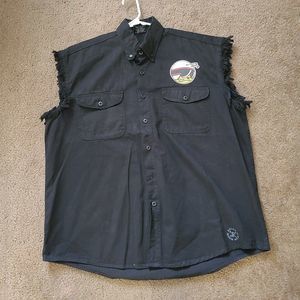 DODGE SCAT PACK CLUB  Black Denim Jean Vest Mens Size 2XL